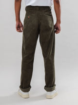 Corduroy Pleated Chino Pants Stone Green