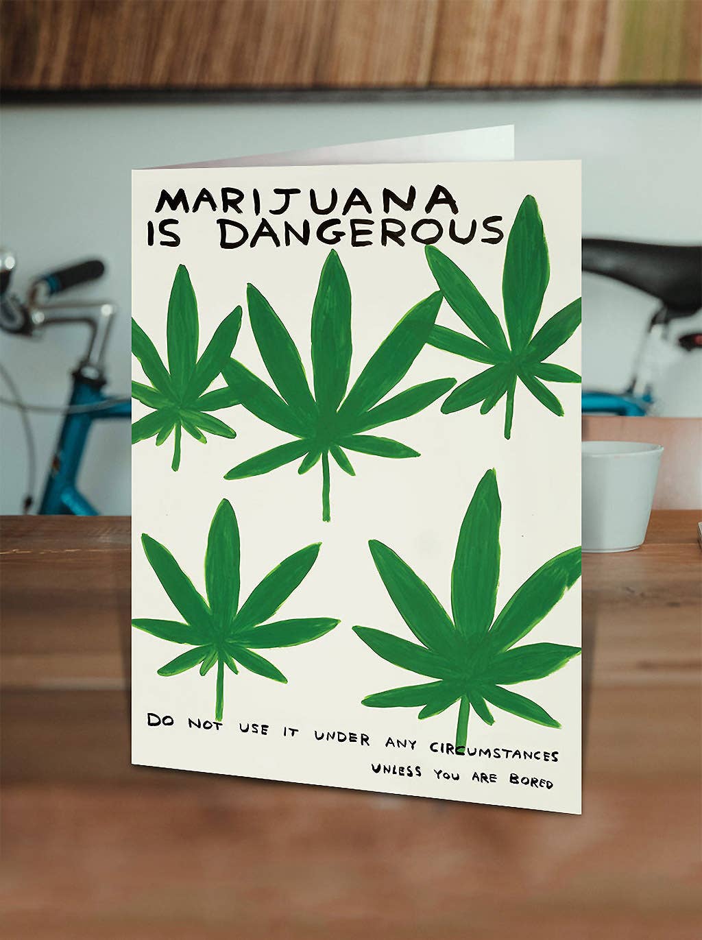 Lustige David Shrigley Grußkarte, Marihuana