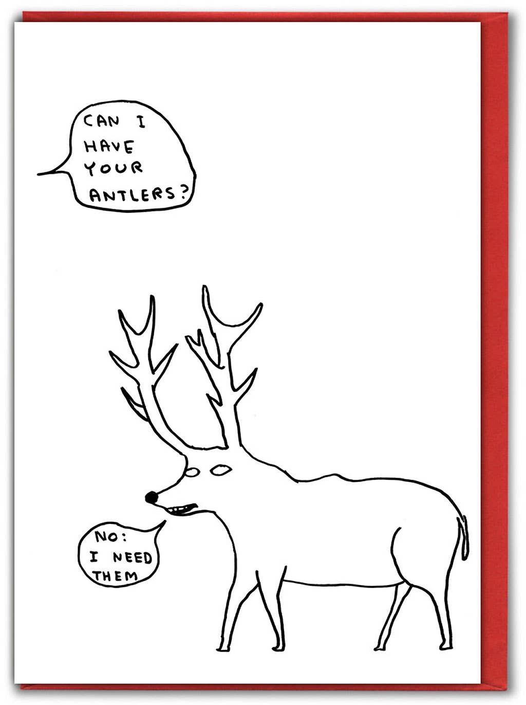 David Shrigley Lustige Weihnachtskarte — Geweih