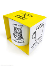 David Shrigley Tasse Ich esse Menschen