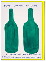 Lustige Grußkarte mit zwei Flaschen Wein von David Shrigley