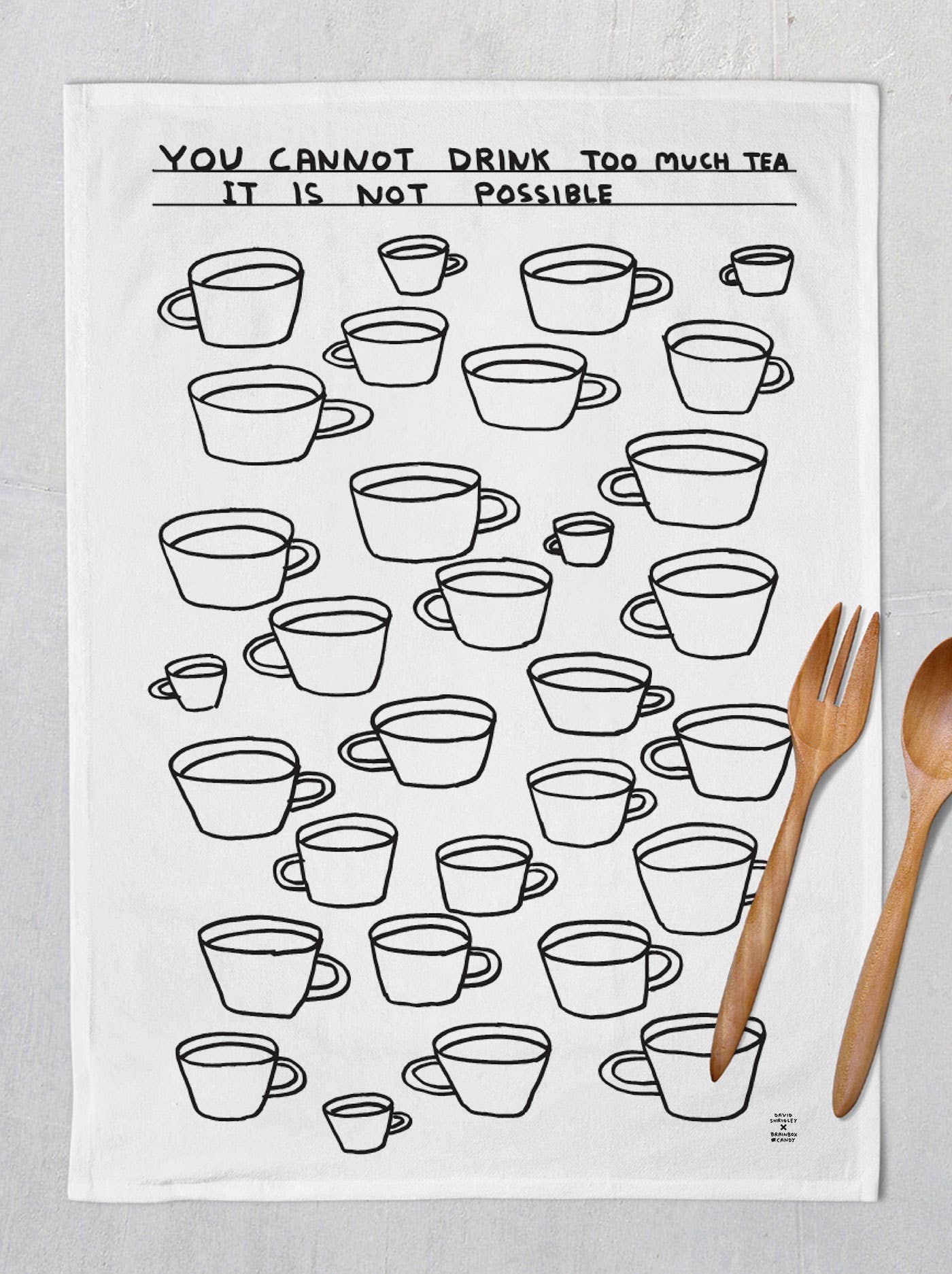 Too Much Tea David Shrigley Geschirrtuch